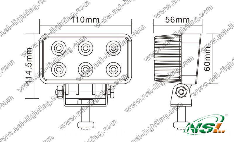 18W LED Truck Work Light 12V 24V Tractor off-Road Working Light